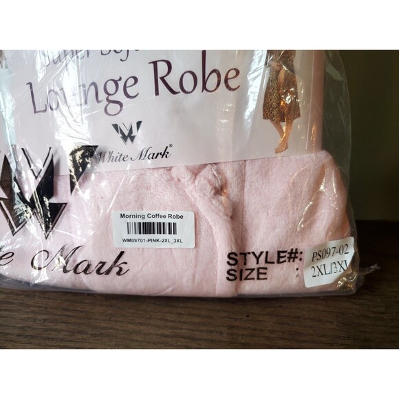 White Mark Women's Pink Plus Size 2X/3X Super Soft Cozy Lounge Robe New - Picture 7 of 7